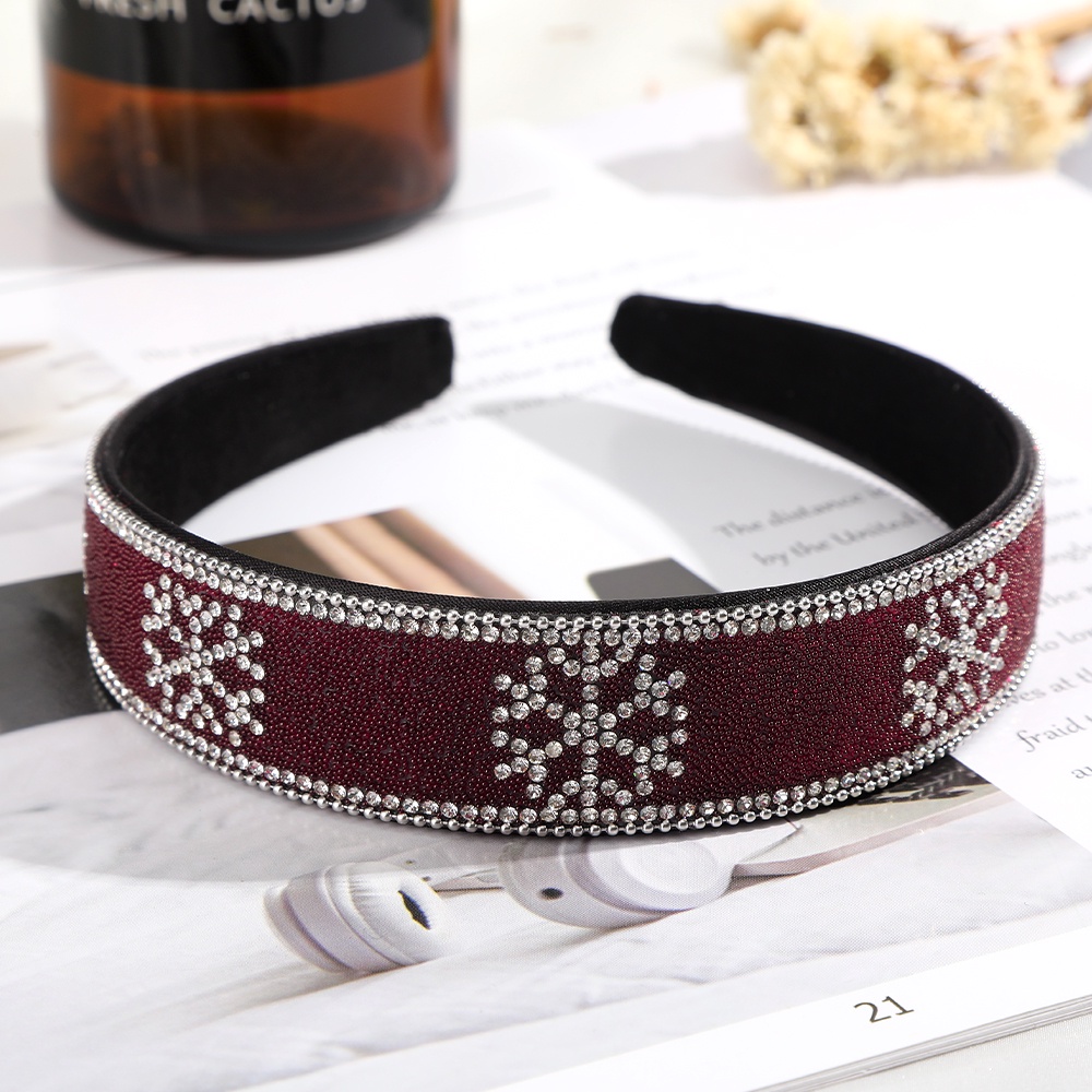 Christmas Snowflake Rhinestone Wide-brimmed Headband Fashion Simple Hair Bands for Women Hair Accessories