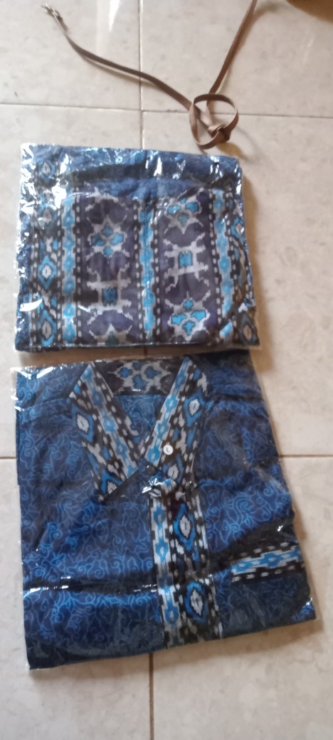Maura Batik Couple Keluarga - Sania Ruffle Ori Ndoro Jowi Garansi Termurah Shopee - Mega Biru