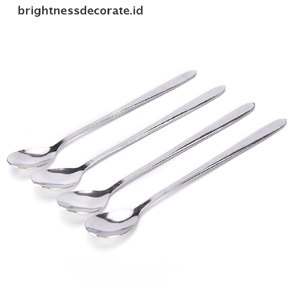 Sendok Es Krim / Teh / Kopi Bahan Stainless Steel Dengan Gagang Panjang 16cm