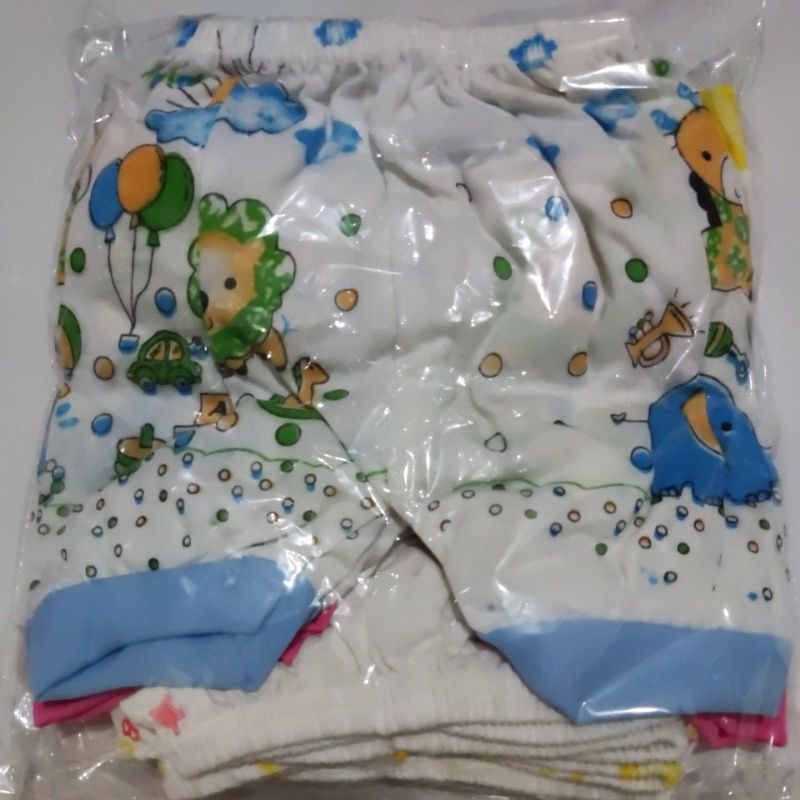 1 Lusin CELANA KOTAK celana pendek bayi laki laki putih motif sablon