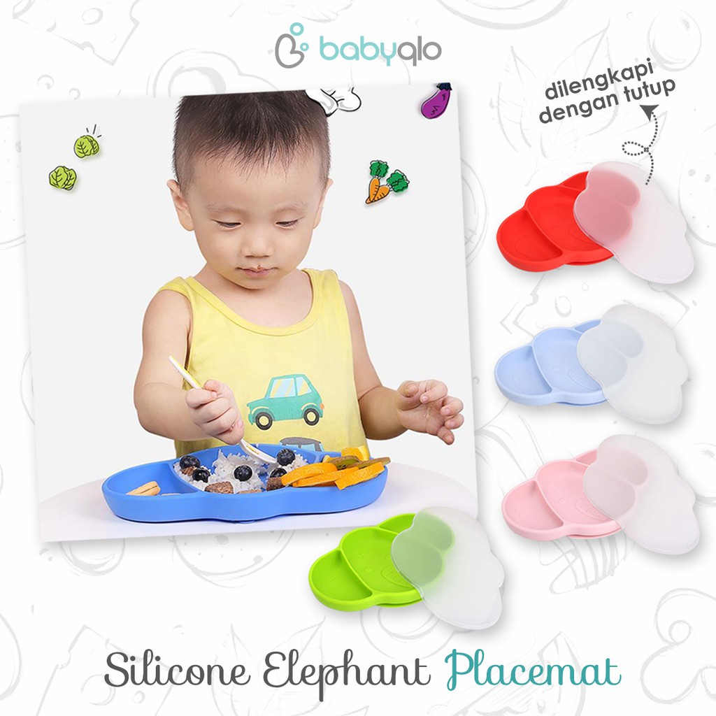 Babyqlo Placemat Bayi Silicone Elephant Placemat ( Pl8007 )