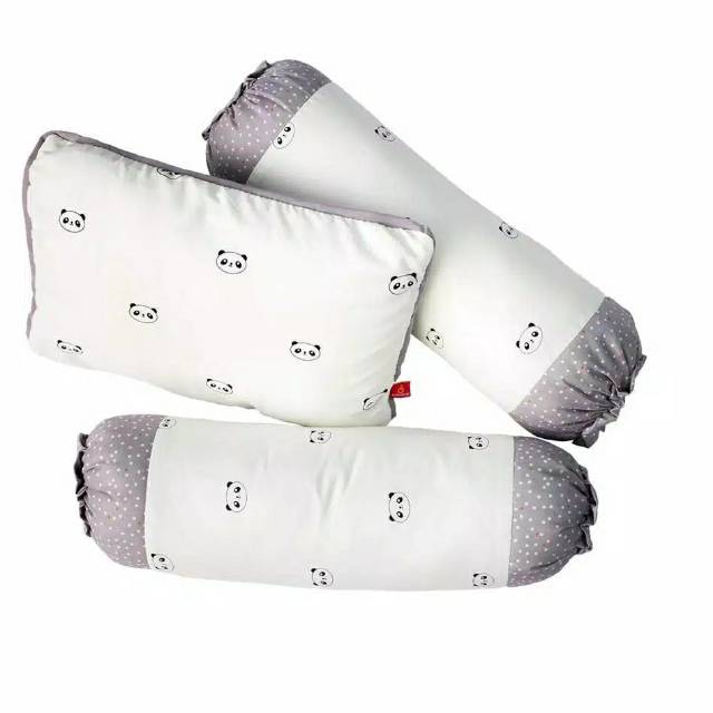 Omiland Bantal Guling Bayi Set / Set Peang Panda Series Bahan Halus Tidak Berbulu - OWB 1142 1143