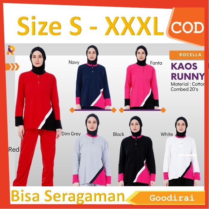 Baju Olahraga Wanita Muslim stelan senam sepeda jogging bulutangkis set baju celana Fitness