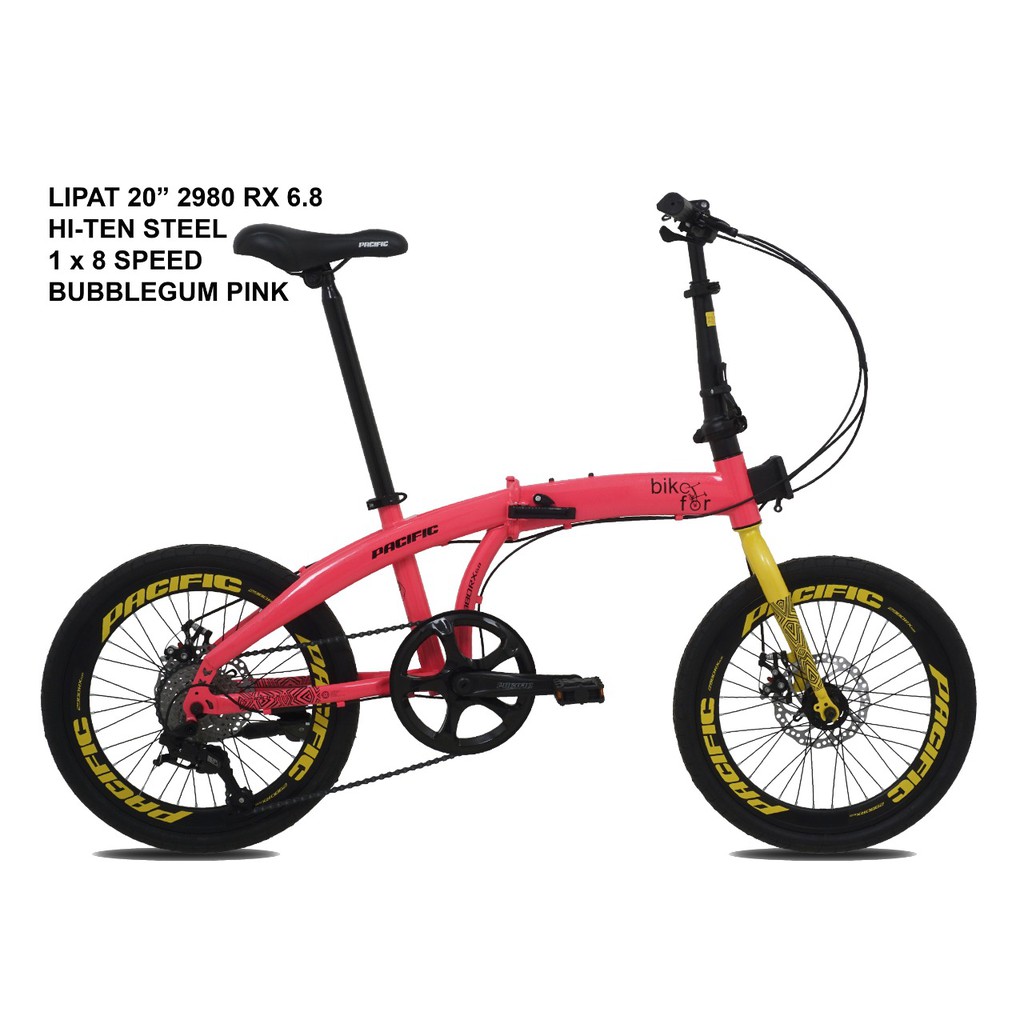 SEPEDA LIPAT - PASIFIC 8Speed 2980 RX 6.8 20inch Warna BUBBLEGUM PINK