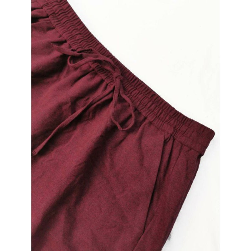 Loft maroon &amp; grey drawstring pocket skirt