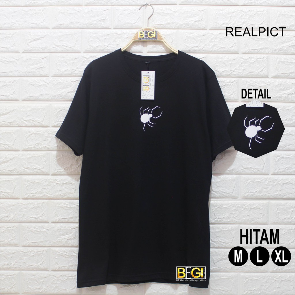  Kaos  Spider Hitam Casual Standart Distro  High  Quality  