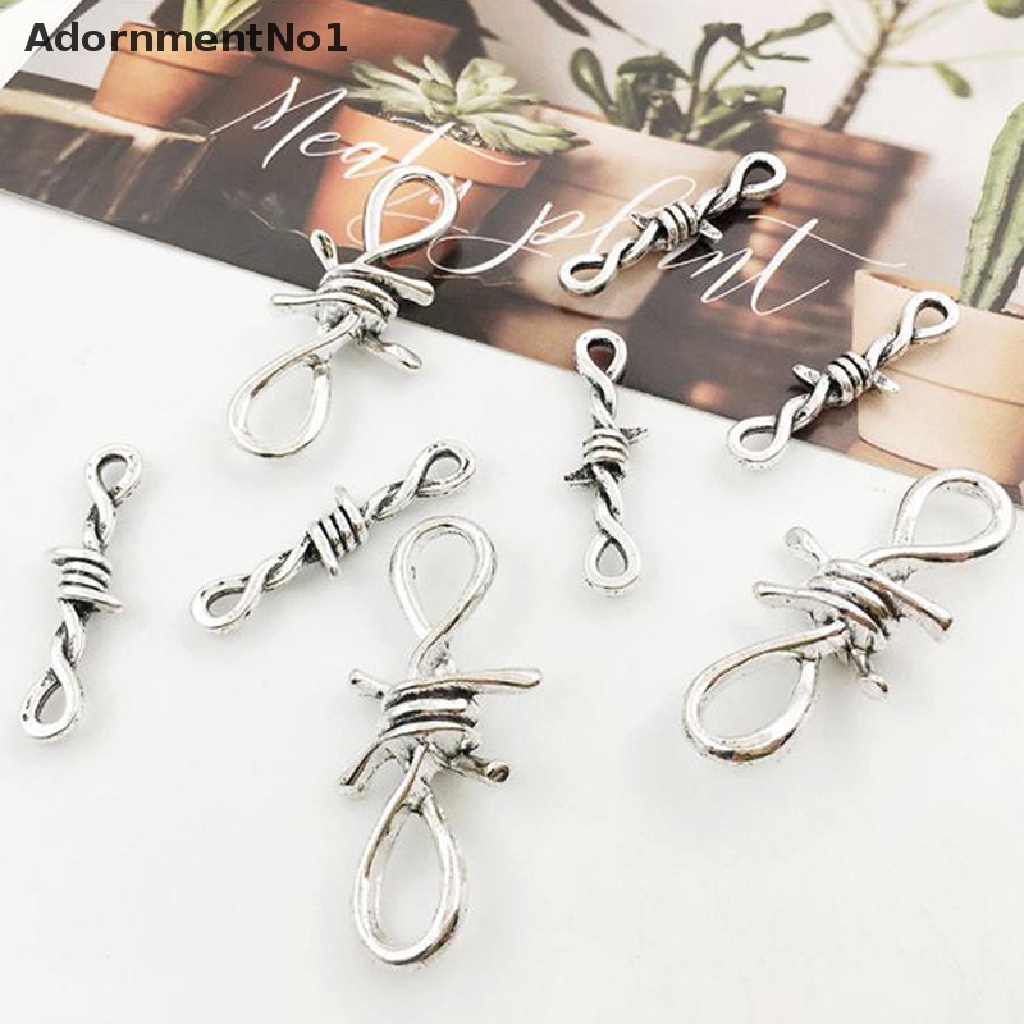 (AdornmentNo1) 10pcs / Set Gelang Tangan Kawat Berduri Warna Gold / Silver Untuk Perhiasan Wanita DIY