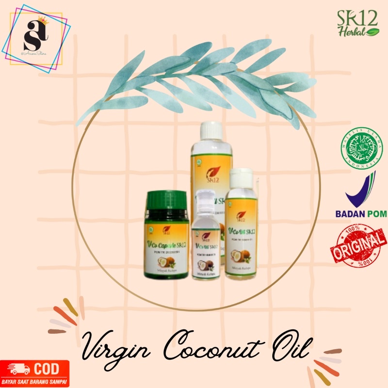 VCO SR12 VIRGIN COCONUT OIL (VCO) MINYAK KELAPA ASLI BPOM UNTUK MENINGKATKAN METABOLISME TUBUH MEMBU