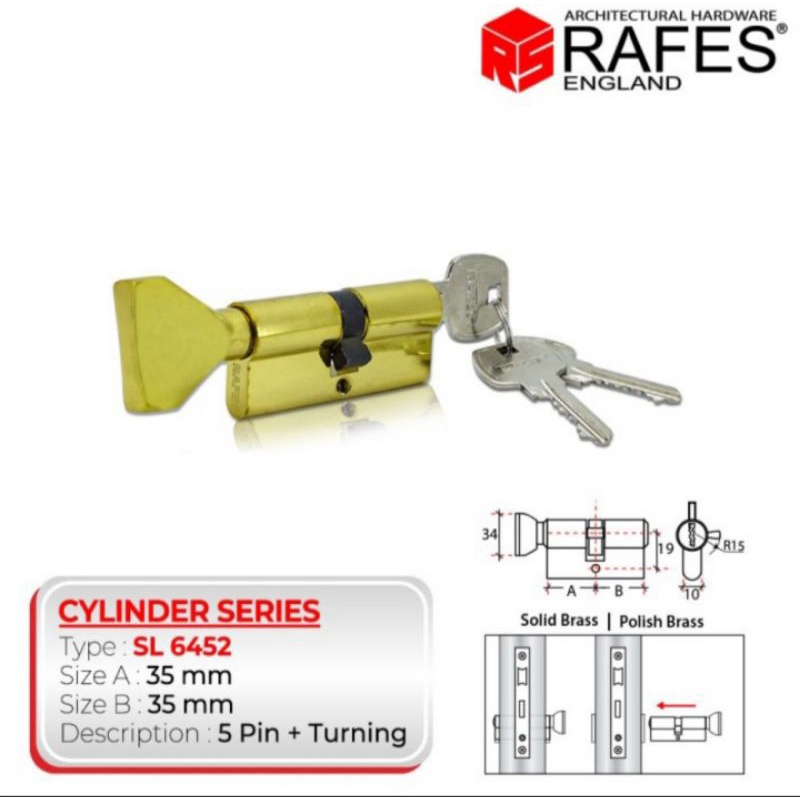 Silinder kunci Rafes SL 6452