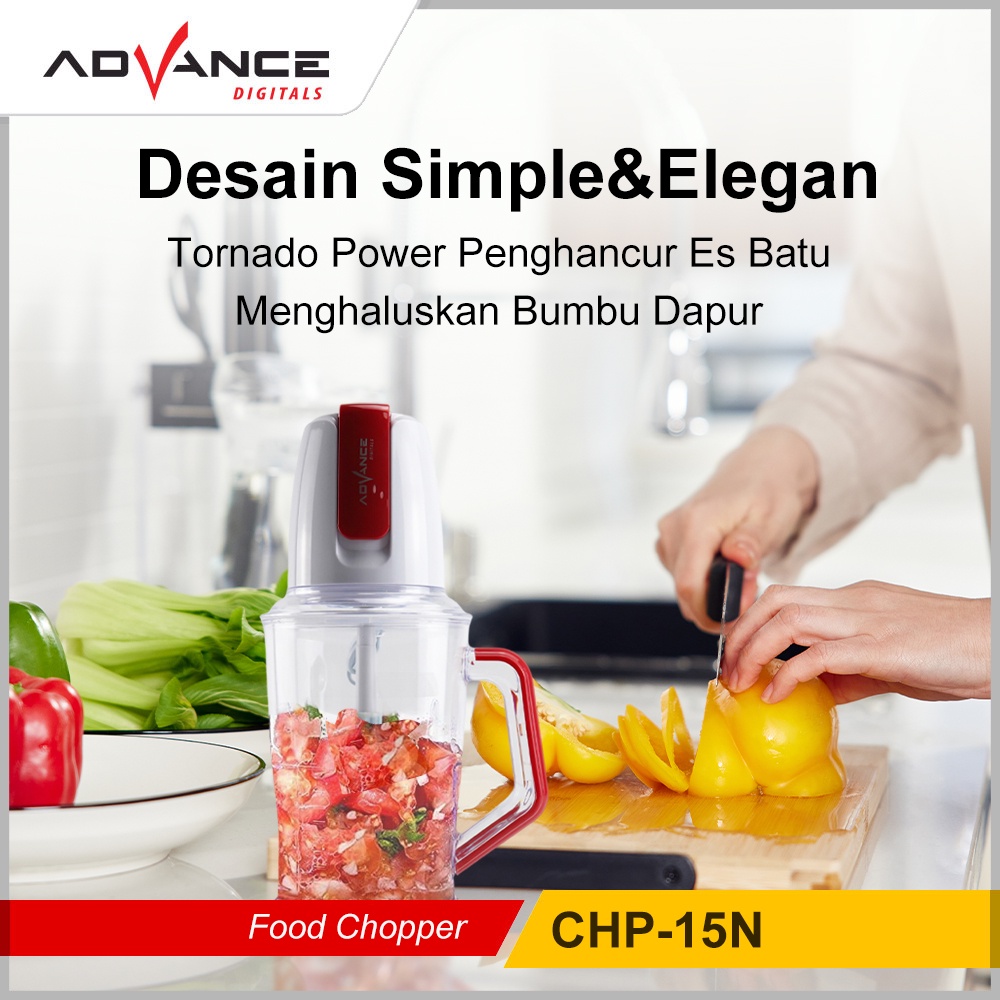 ADVANCE Food Chopper CHP-15 1,5L Elektrik Meat Gilingan Serbaguna Multifungsi Food Processor 6 Mata Pisau(beli 1 gratis 1)