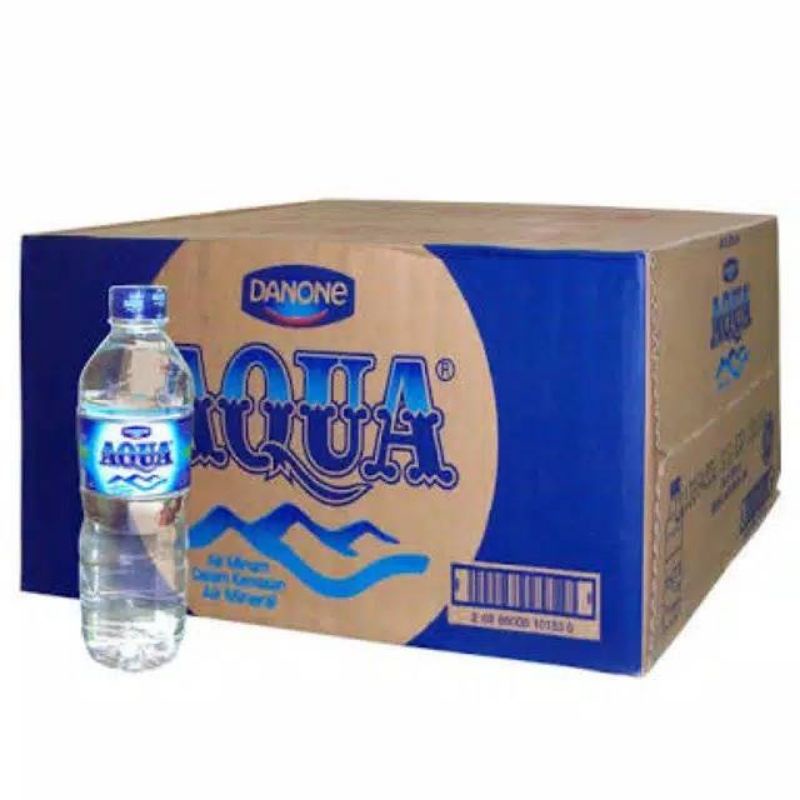 AQUA Air Mineral 600 ml sedang 1 karton - botol tanggung dus