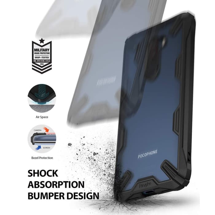 Hot Sale Case Xiaomi Pocophone F1 Ringke Fusion X Case Anti Crack - Black