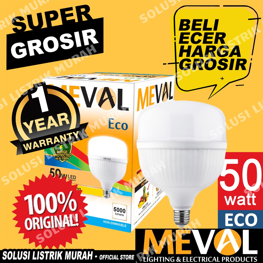 MEVAL Eco Lampu LED Kapsul 50W Putih