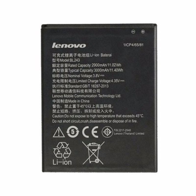 Batterai Lenovo A7000 / A7000 Plus / A7700 / BL-243 Model Original Baterai BL243