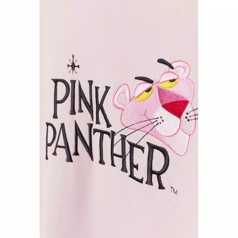 Hoodie HM Pink Panther Pria Wanita Merah Muda Full Tag Katun Free Paperbag