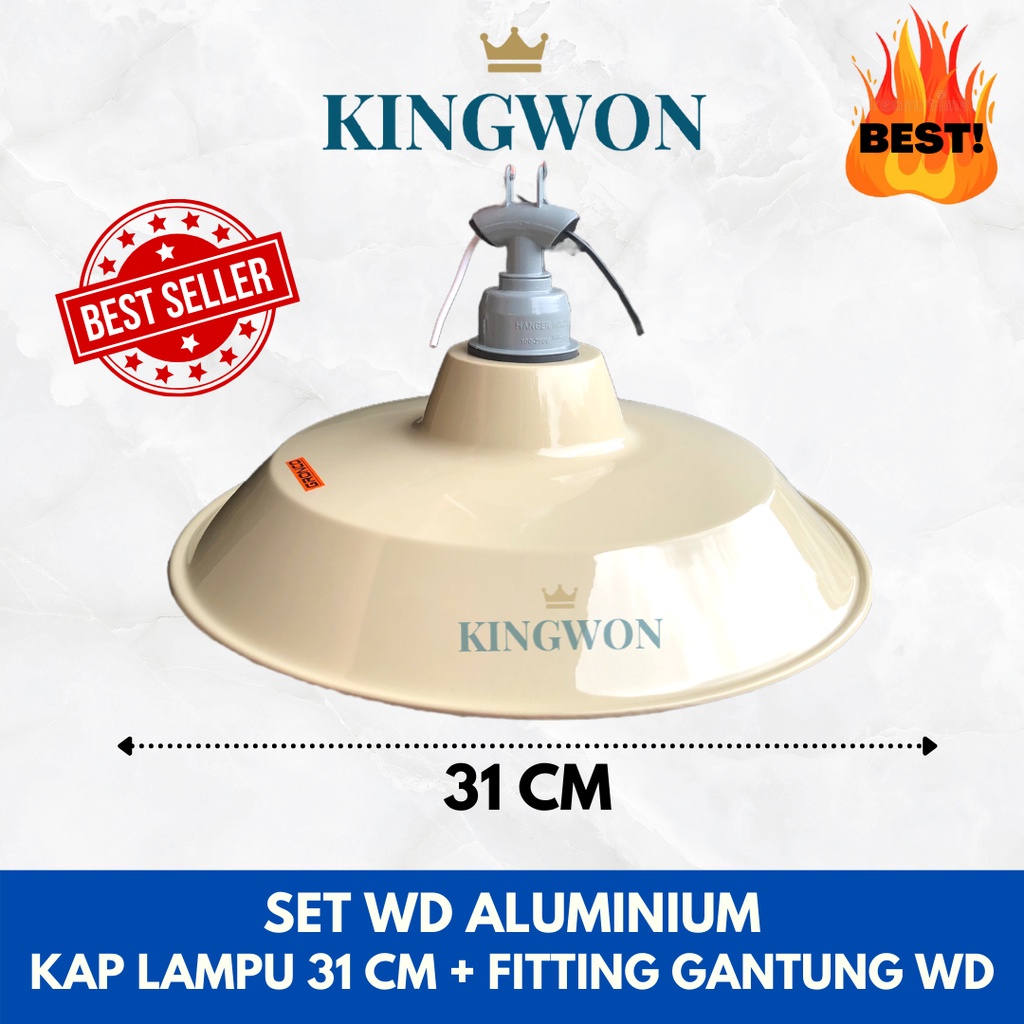 KAP LAMPU Jalan SATU SET KAP WD + FITTING GANTUNG KERAMIK ALUMINIUM