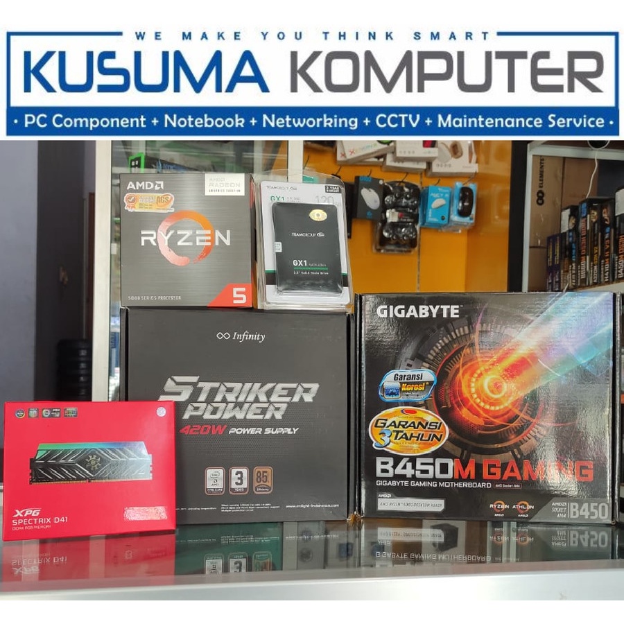 Komputer Rakitan PC Gaming AMD Ryzen 5 5600G + 16GB RAM + 120GB SSD