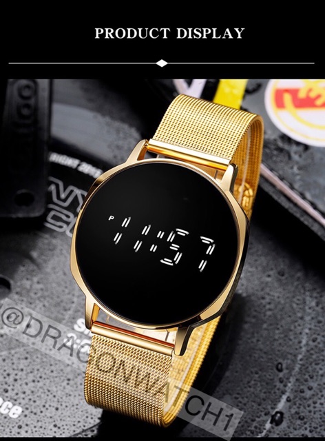 ［Ready Stock］Jam tangan magnet Pria LED Digital layar sentuh S1094