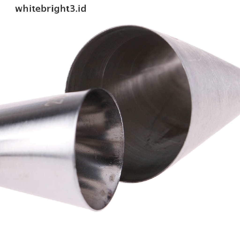 (whitebright3.id) 3pcs / Set Spuit Piping Stainless Steel Bentuk Keranjang Anyam Untuk Dekorasi Kue