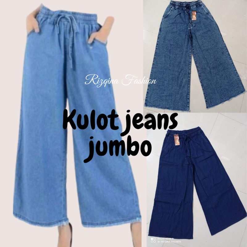 JUMBO Kulot Jeans Wanita Big Size / Celana Jeans Wanita BB 40-65 kg