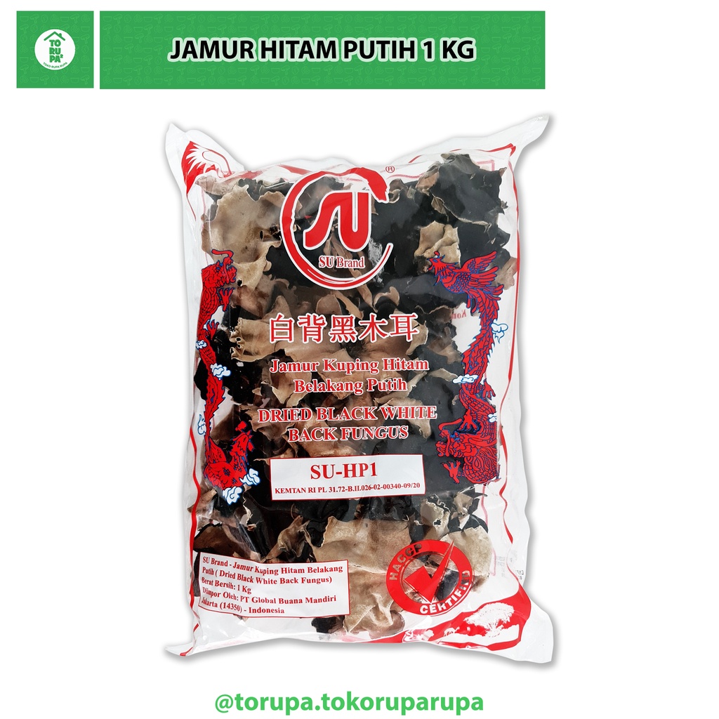 Jamur Kuping Hitam Putih 1kg Jamur Hitam Putih Kering White Black Fungus Obat Jantung Koroner