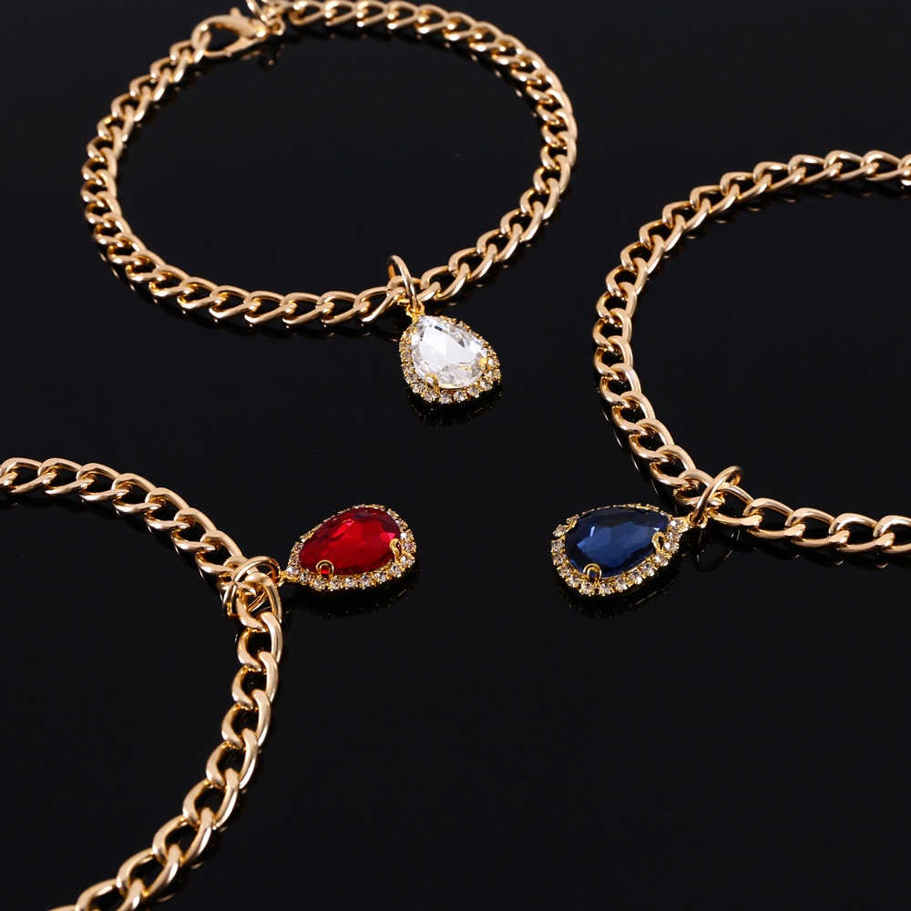 Kalung Leher Anjing / Kucing / Kelinci Peliharaan Adjustable Bahan Metal Hias Kristal / Berlian Untuk Pesta