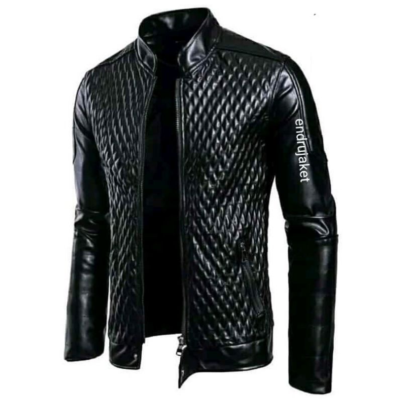 jaket  kulit sintetis pria/jaket biker's