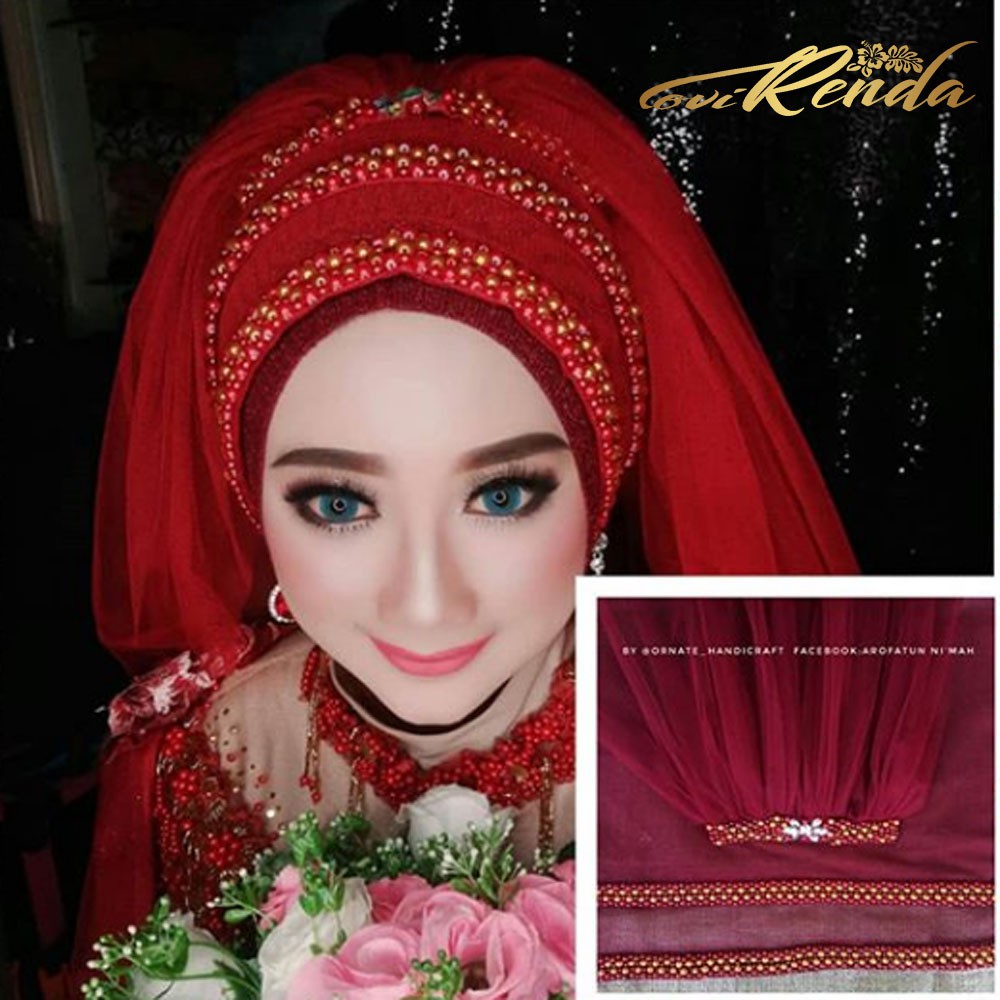 NEW Veil Pengantin Mutiara Dymon / Hijab Instan Pengantin / Kerudung Pesta