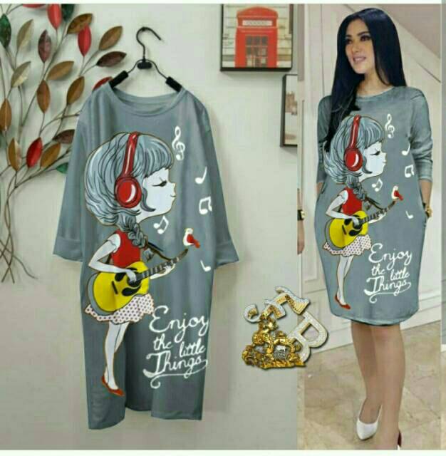 TUNIK MUSIC GIRL FIT TO XL - XXL