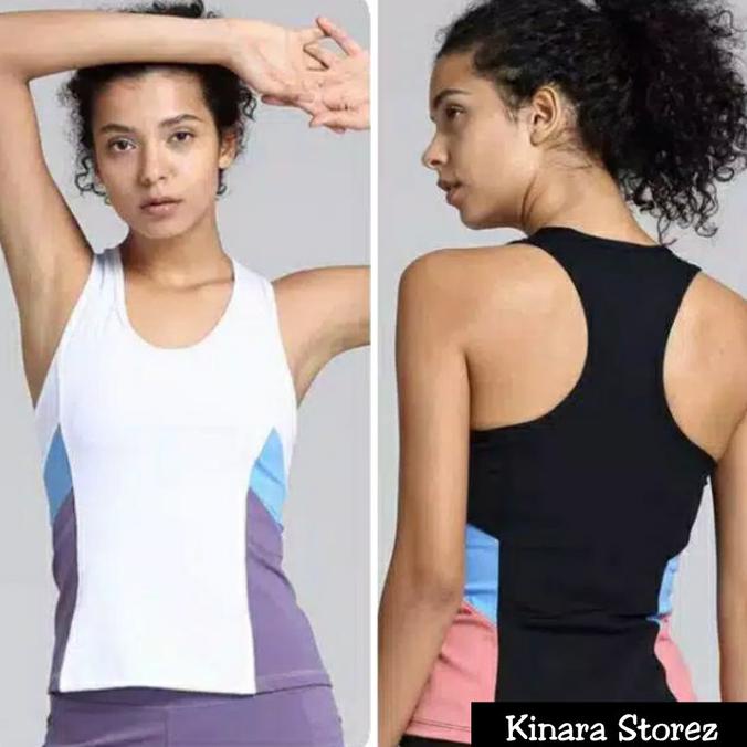 Pakaian Olahraga Wanita Tanktop Sport Kaos T-Shirt Olahraga Senam Gym Fitness Wanita