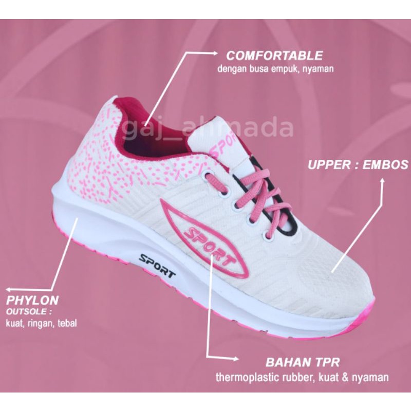 Sepatu Hak Tinggi Ringan~ Sepatu Sneakers Olahraga wanita