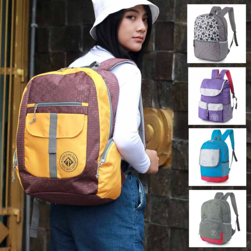 ARG Tas Ransel Wanita Cantik Tas Punggung Perempuan Backpack Big Size Gaya Korea Bahan Cordura