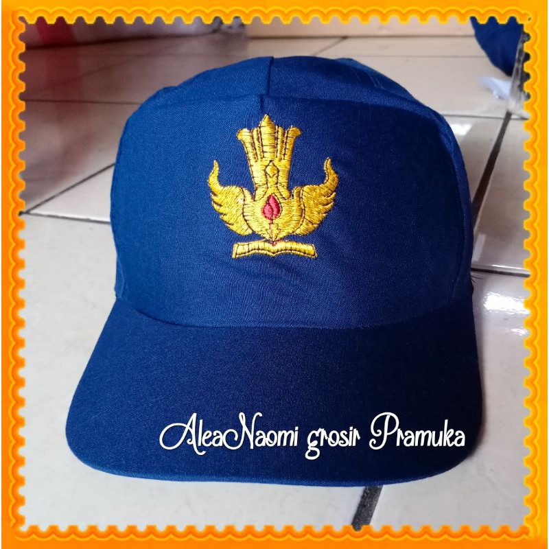 Topi sekolah topi SMP bordir lapis mika