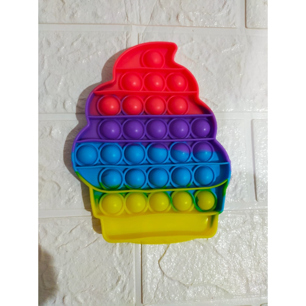 Promo Mainan Fidget Push Pop It Rainbow Gelembung Mainan Penghilang Stres-7