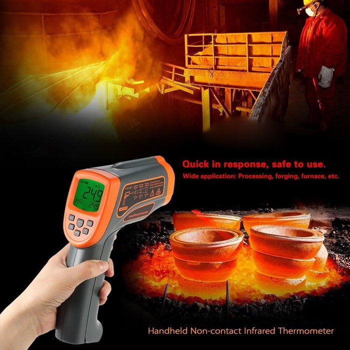 Smart Sensor Digital Laser Infrared Thermometer Gun 18-1650℃ .