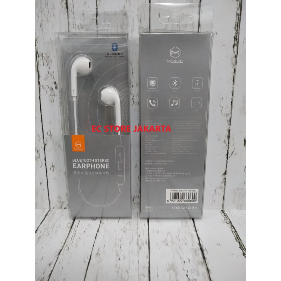 Original McDodo Element Series Bluetooth Earphone White HP-6060