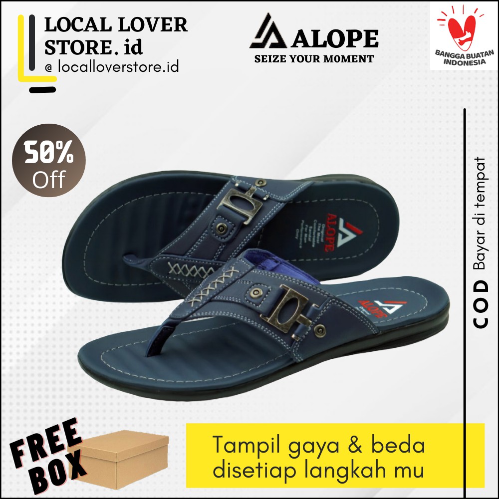 Sendal laki laki cowok pria dewasa kekinian terbaru 2021 Alope H04