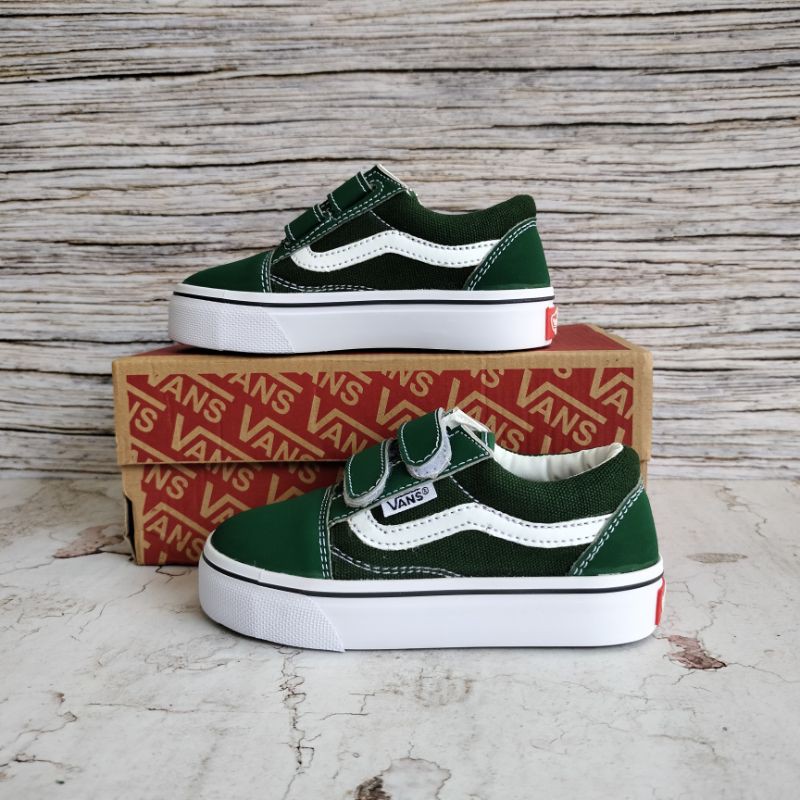 SEPATU ANAK VANS OLDSKOOL GREEN PREMIUM HIGH QUALITY SNEAKERS ANAK LAKI LAKI VANS ANAK GREEN