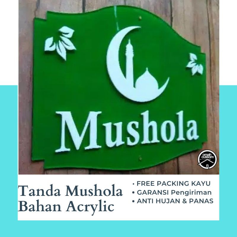 

Papan Akrilik Tanda Tulisan Mushola Warna Hijau Bisa Request Ukuran Tahan Hujan dan Panas