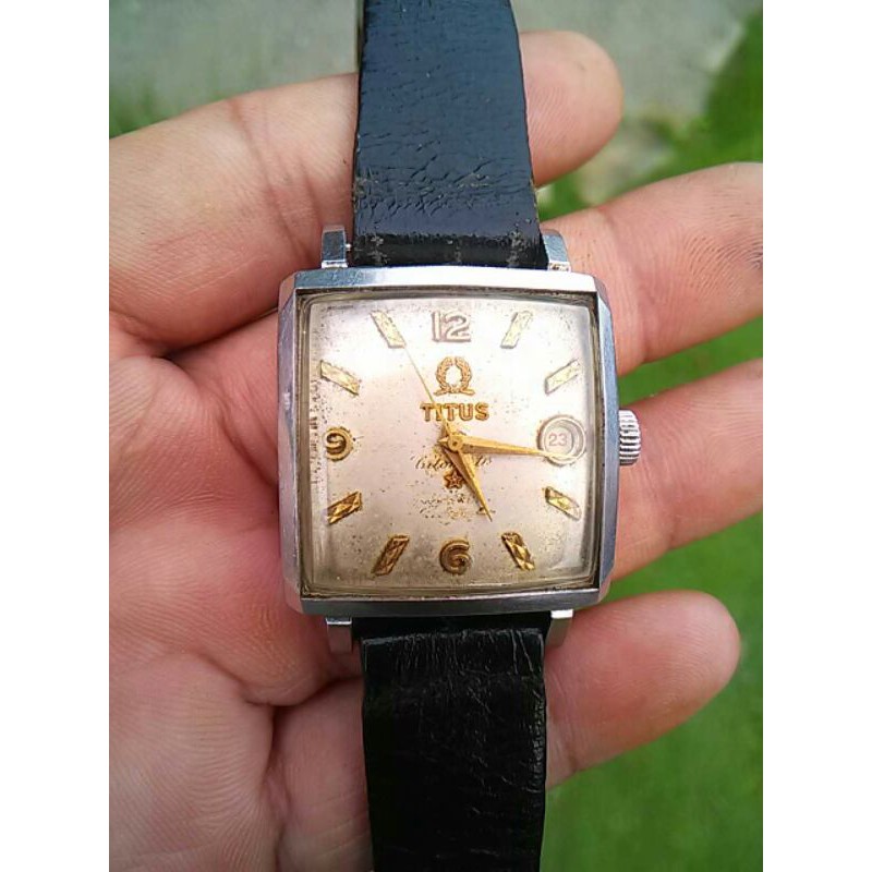 jam tangan Titus Square Automatic date only by Felsa 692 Bidynator Swiss Langka