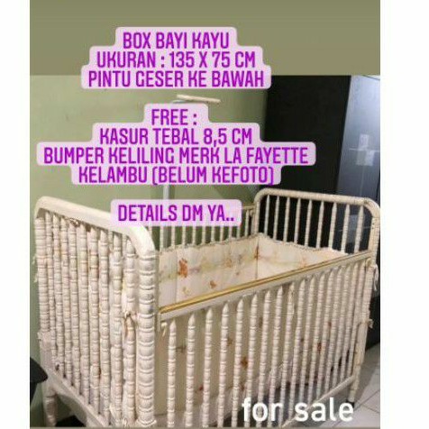 box bayi kayu preloved boks bayi kayu bekas bonus sprei dan bumper bed merk fayette