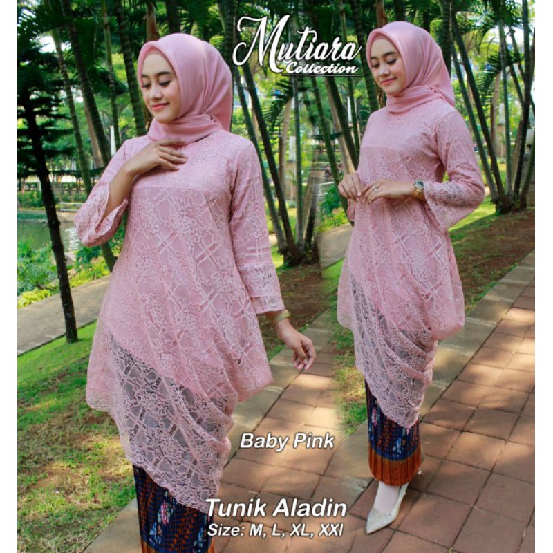 Set kebaya kekinian - TUNIK ALADIN GLITER - kebaya brukat gliter - kebaya modern dan pesta