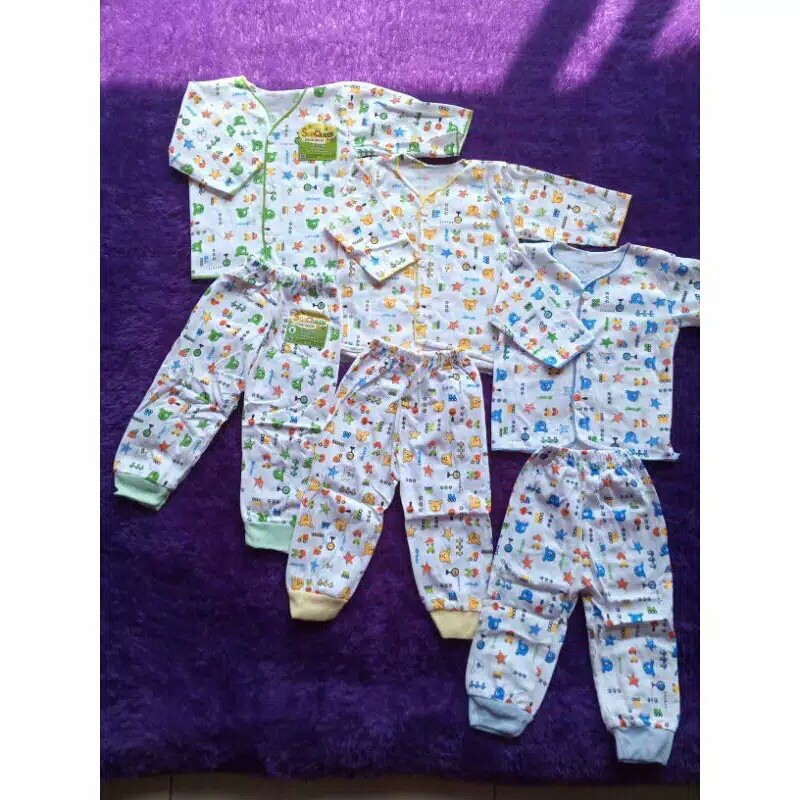 stelan bayi (0-6BLN) &amp; (6-12BLN) 3pasang/set murah buat anak bayi bagi bunda sayang anak