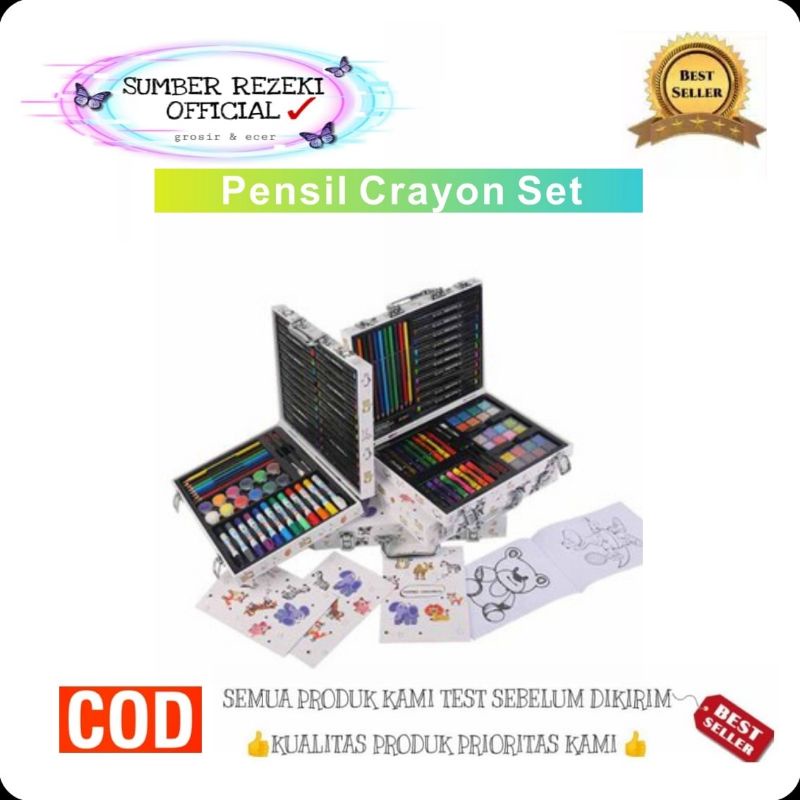 

SR - Set Alat Gambar Anak Tulis Lukis Koper Box Jingjing Crayon Art Set 67/ koper set Crayon Mewarnai Anak 67 pcs