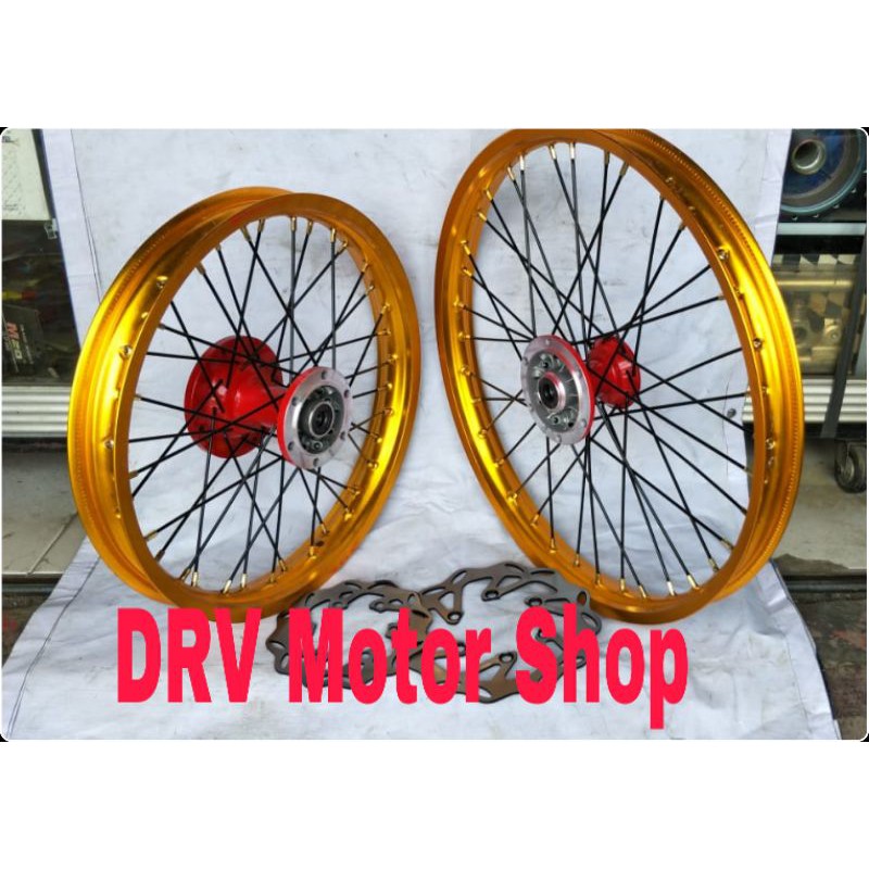 Velg KLX 18-21- Sepaket Velg KLX 18-21 Tromol ORI Siap Pasang Aman Buat Trabas