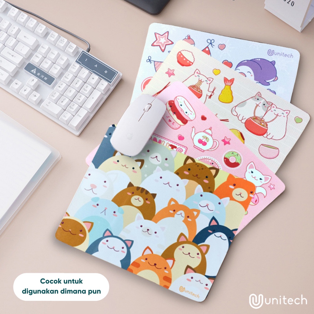 Mousepad Motif Cute Unitech Pattern Animal Series Anti Selip - Mousepad Lucu