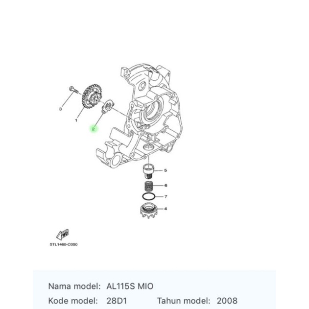 PAKING POMPA OLI MIO J GT SPORTY SOUL GT FINO 115 XRIDE NOUVO XEON KARBU ASLI ORI YAMAHA 5LW E3475