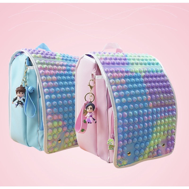 Pop It JUMBO Murah Rainbow Unicorn Mainan Tas Sekolah Tenteng Selempang Tas Ransel Tas Anak Tiktok Popit