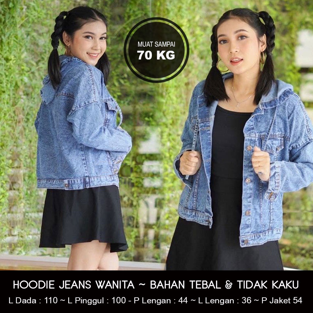 JAKET JEANS HOODIE WANITA / HOODIE OVERSIZE / HOODIE JEANS / JAKET JEANS HOODIE JUMBO / JAKET HOODIE
