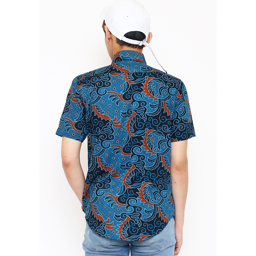 Batik Flike Store Couple Set Pria dan Wanita Dragon Blue